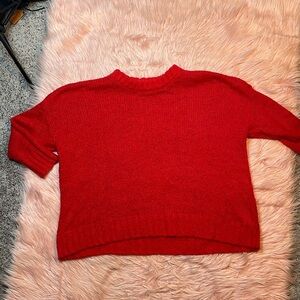 Aerie Red Knit Oversized Sweater Size Small‎